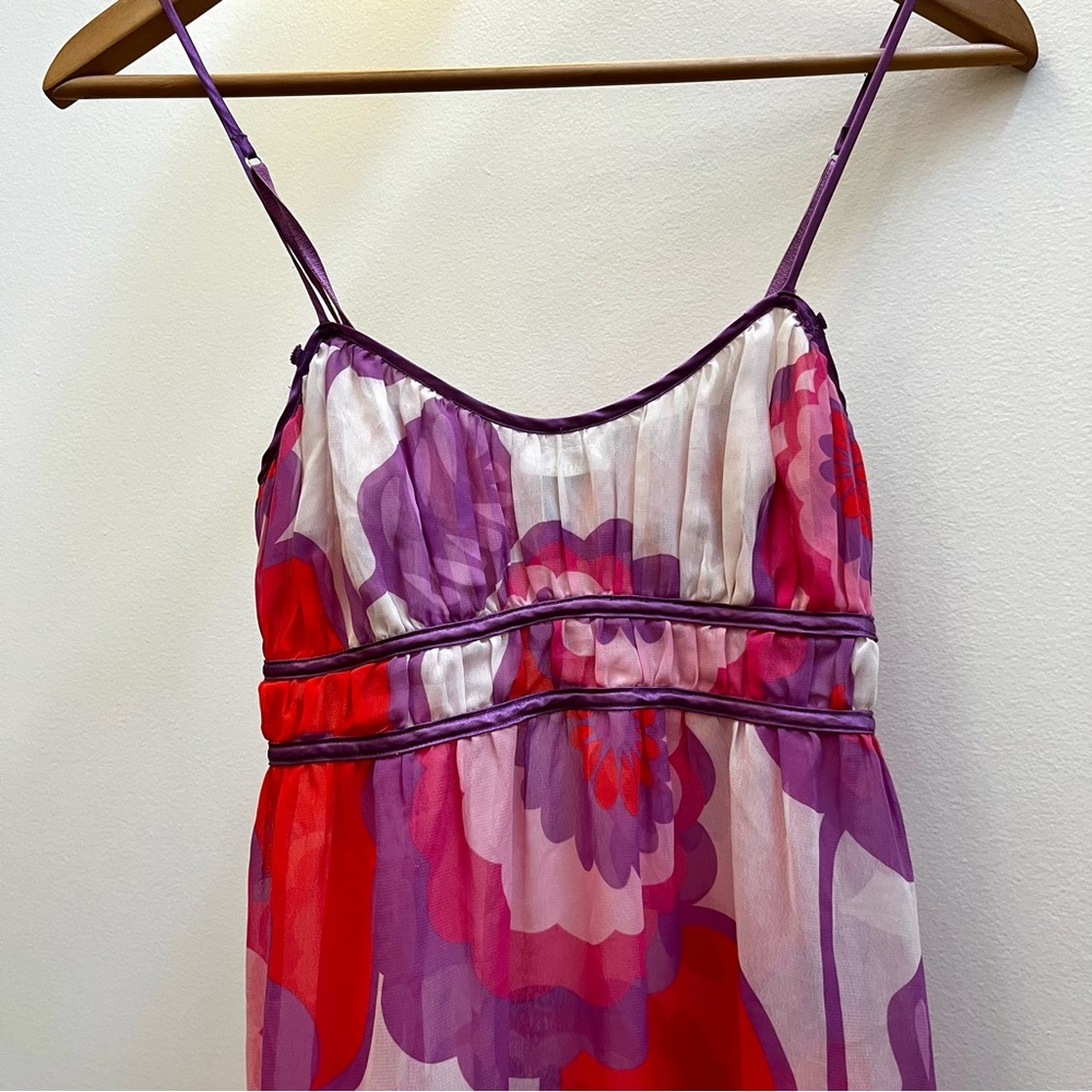 Vintage La SENZA Romantic Feminine Soft Sheer Floral Slip Maxi Dress M